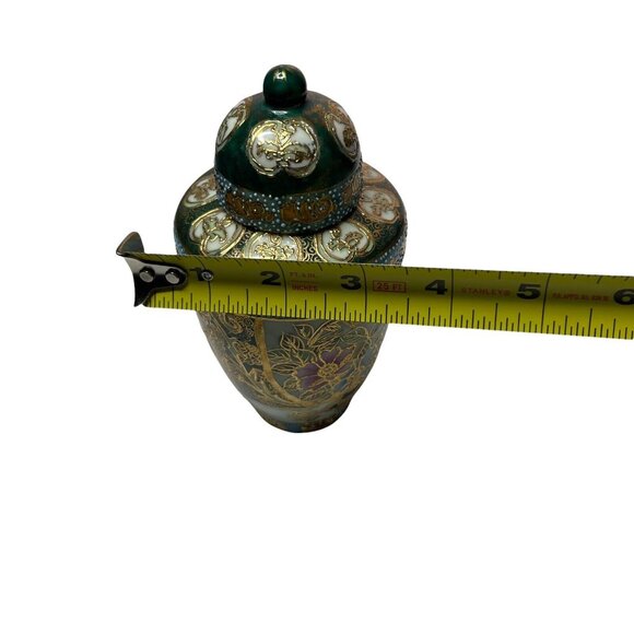 Antique Japanese Porcelain Ginger Jar Hand Painted Cloisonné Moriage Signed 7” - Picture 9 of 9